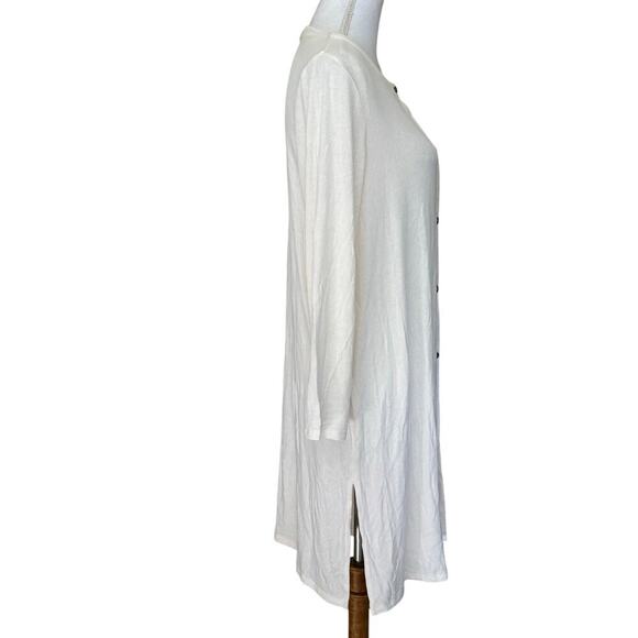 J. Jill Wearever cream button front tunic/cardigan, XLP, NWT, minimalist - Picture 2 of 6